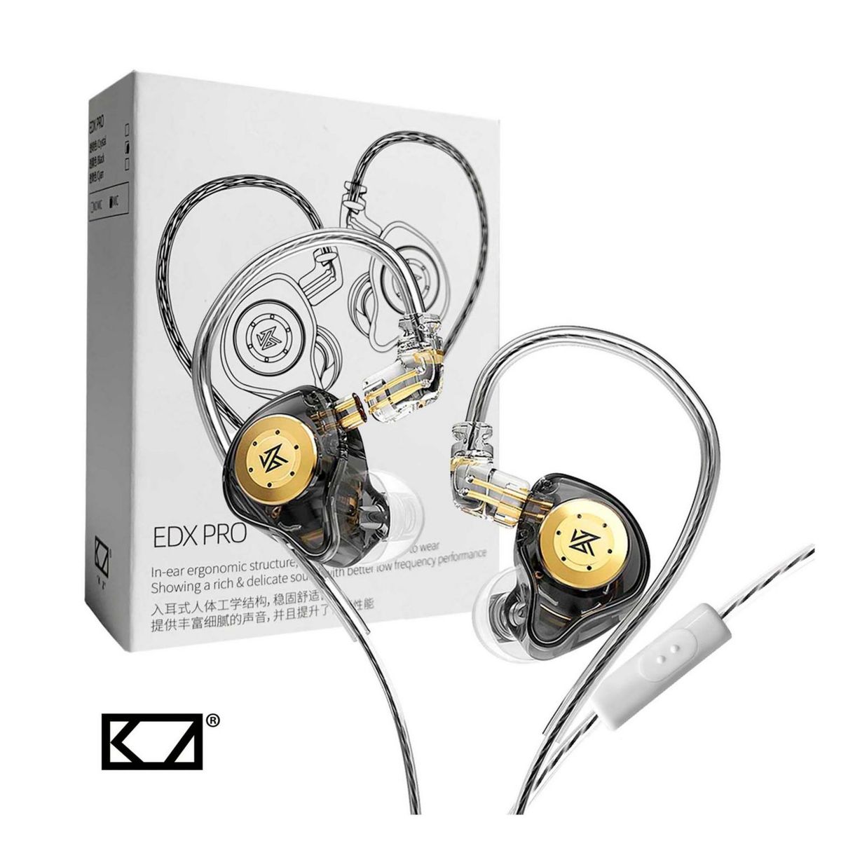 KZ - Audifonos In-Ear Gamer con micro KZ EDX Pro Negro