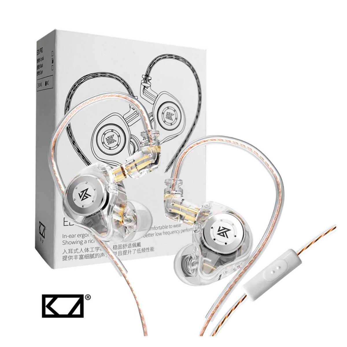 KZ - Audifonos In-Ear Gamer con micro KZ EDX Pro Crystal