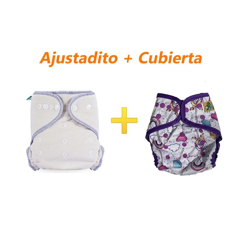 GENERICO - Pack Pañal de Tela Nocturno Ajustadito + Cubierta