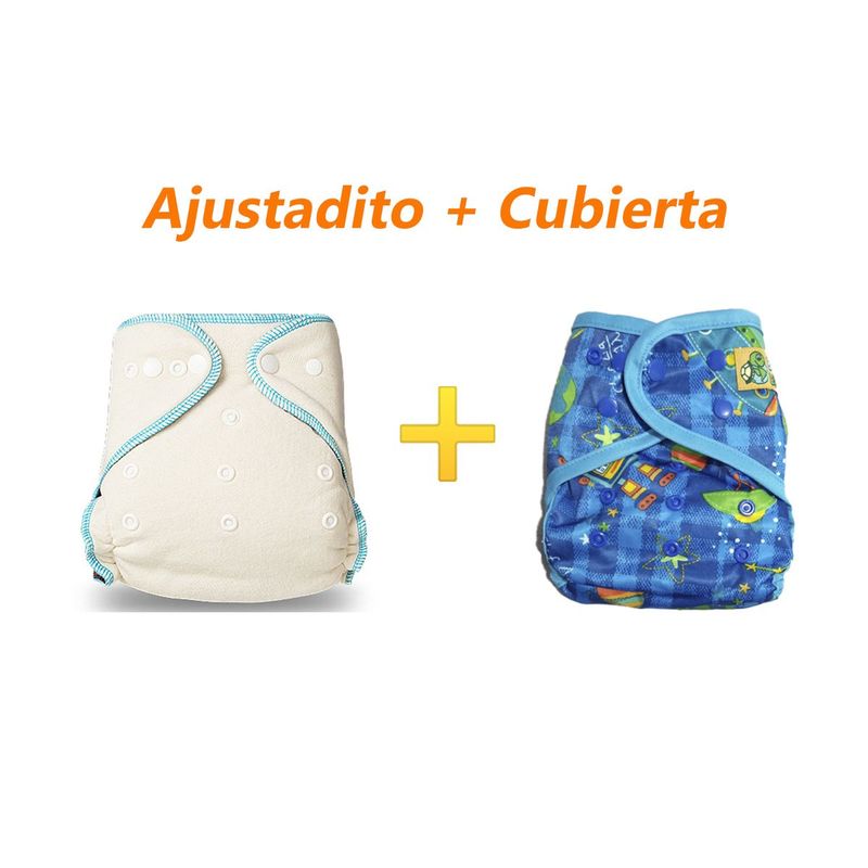 GENERICO - Pack Pañal de Tela Nocturno Ajustadito + Cubierta