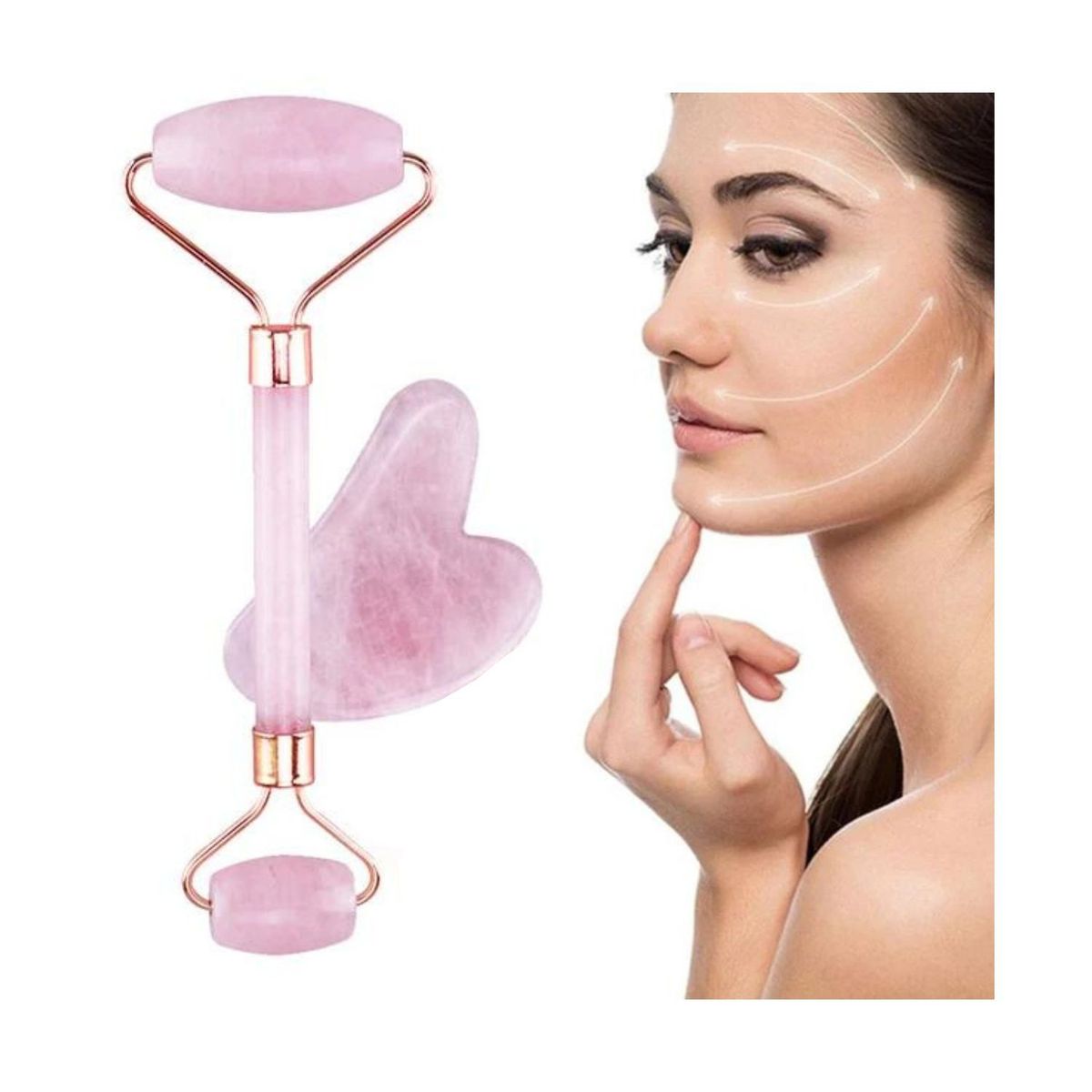 OEM - Rodillo Para Masajes Facial de Cuarzo