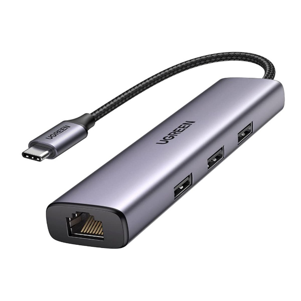 UGREEN - Adaptador Usb 3.1 tipo C a Rj45 UGREEN 1,000 MBPS + HUB 3 x USB 3.0