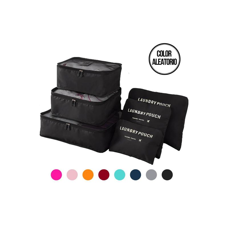 GENERICO - Set 06 Organizadores de Maleta Ropa Bolsas Viaje Color Aleatorio