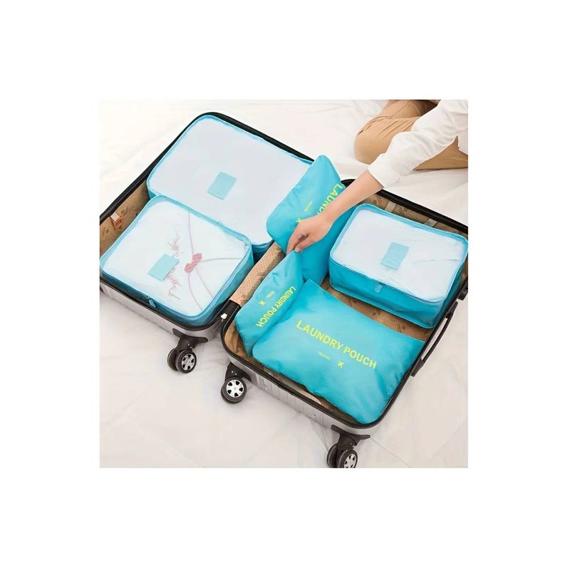 GENERICO - Set 06 Organizadores de Maleta Ropa Bolsas Viaje Color Aleatorio