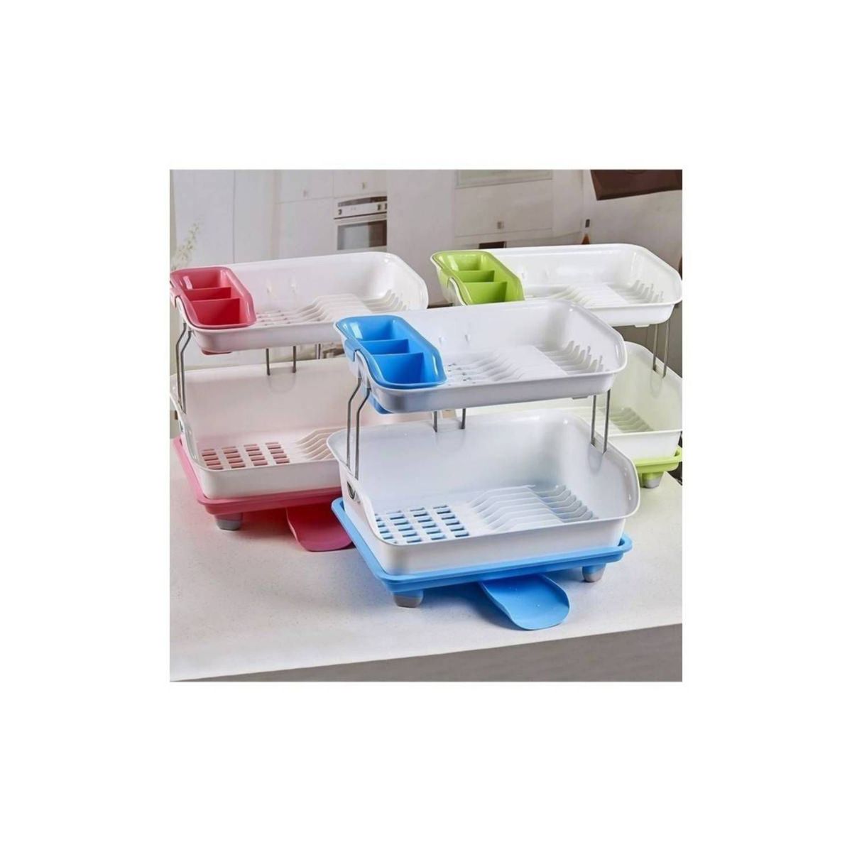 GENERICO - Escurridor de Platos de 2 Niveles de Plastico