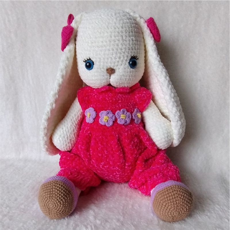 GENERICO - Conejita amigurumi 42cm - tejido peluche adorno conejo