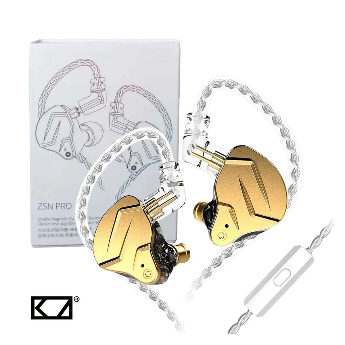 KZ - Audífonos In-Ear Gamer con micro KZ ZSN Pro X Dorado