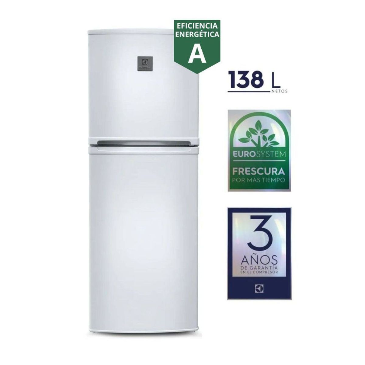 ELECTROLUX - Refrigeradora Electrolux 138 Lt Top Freezer Blanco ERT18G2HNW_.