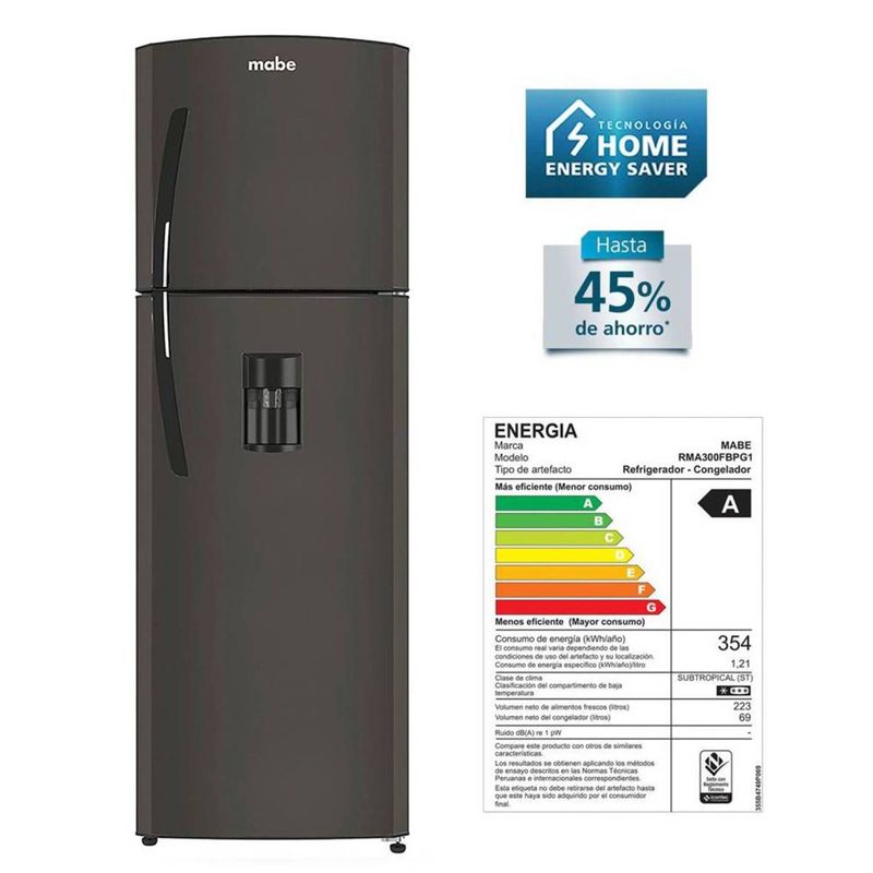 MABE - Refrigeradora Mabe RMA300FBPG 300 Litros Grafito