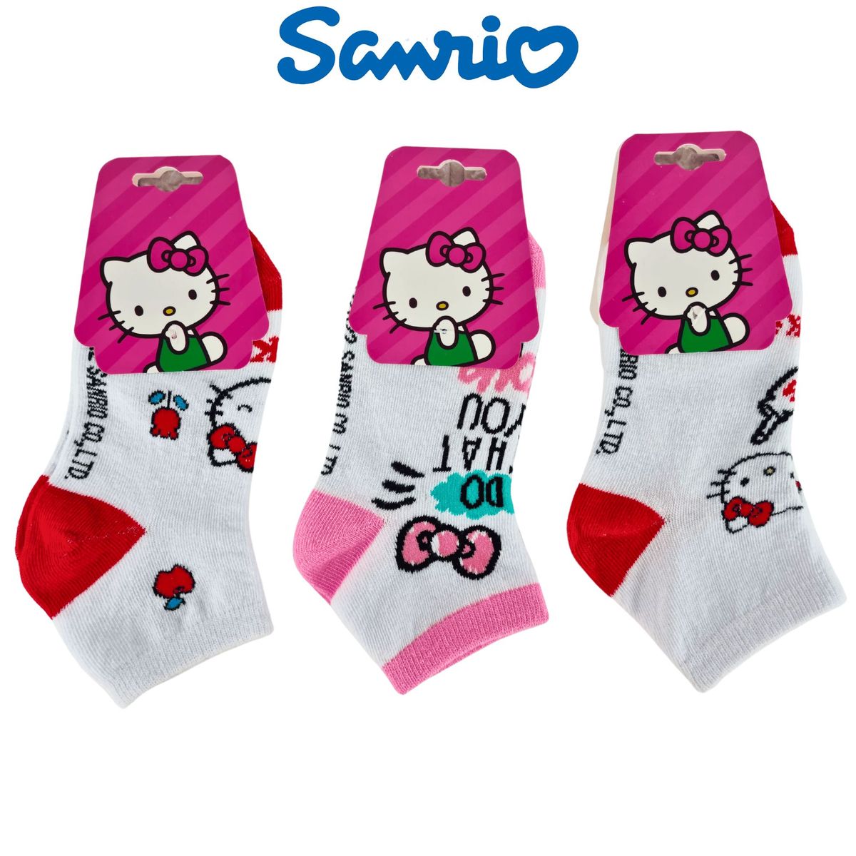 SANRIO - Pack 3 Medias Sanrio Talla 28 a 32 - HELLO KITTY