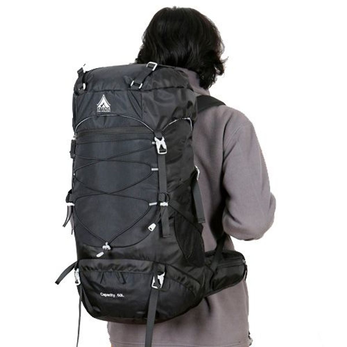 GENERICO - Mochila Montañismo 50L Camping Senderismo Trekking Negro