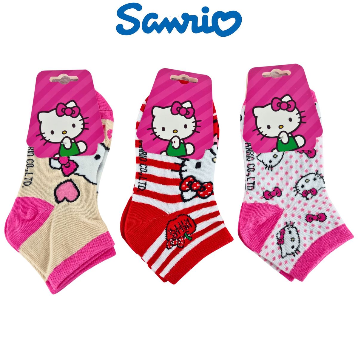 SANRIO - Pack 3 Medias Sanrio Talla 28 a 32 - HELLO KITTY