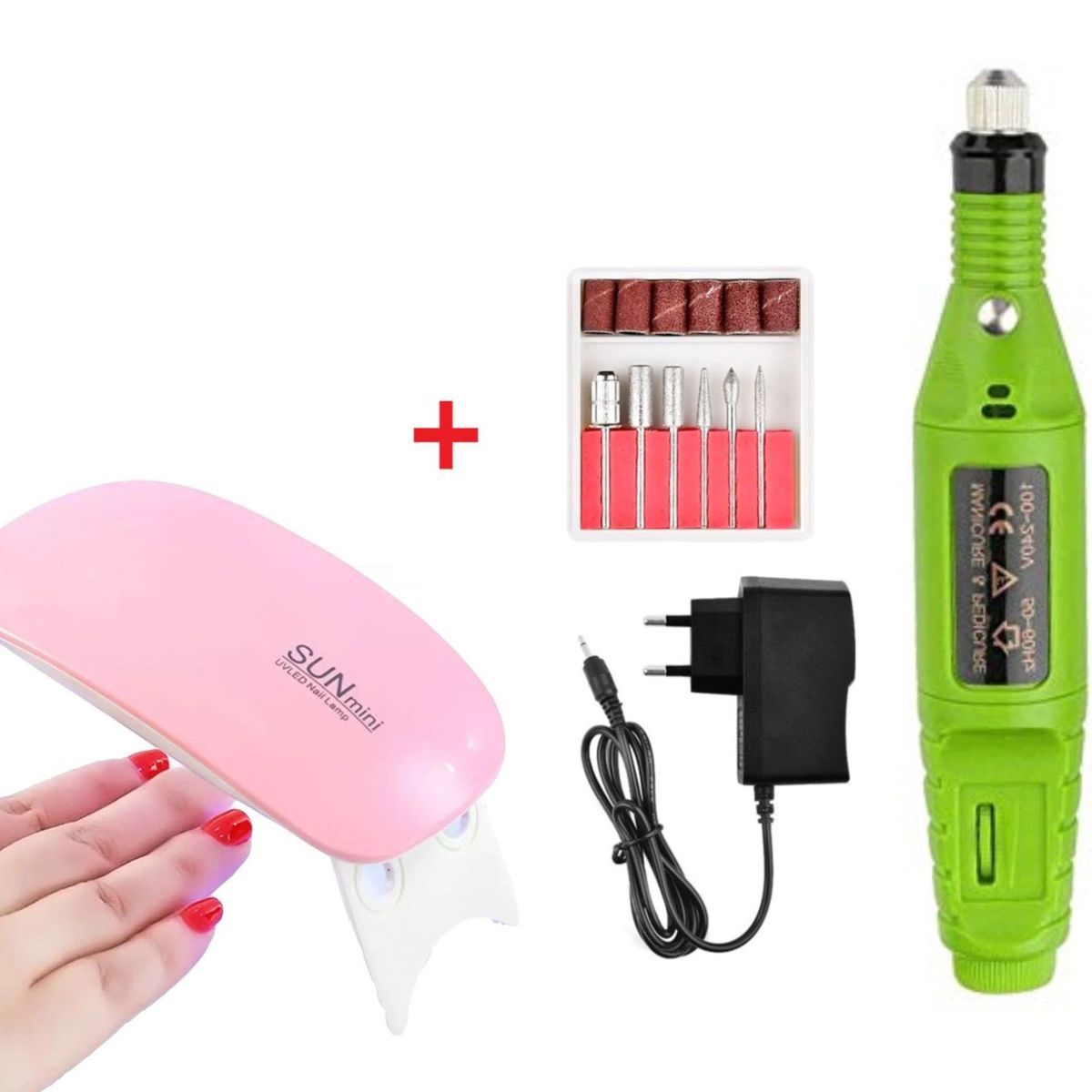 GENERICO - Pulidor De Uñas Electrico con Lampara Secadora De Uñas