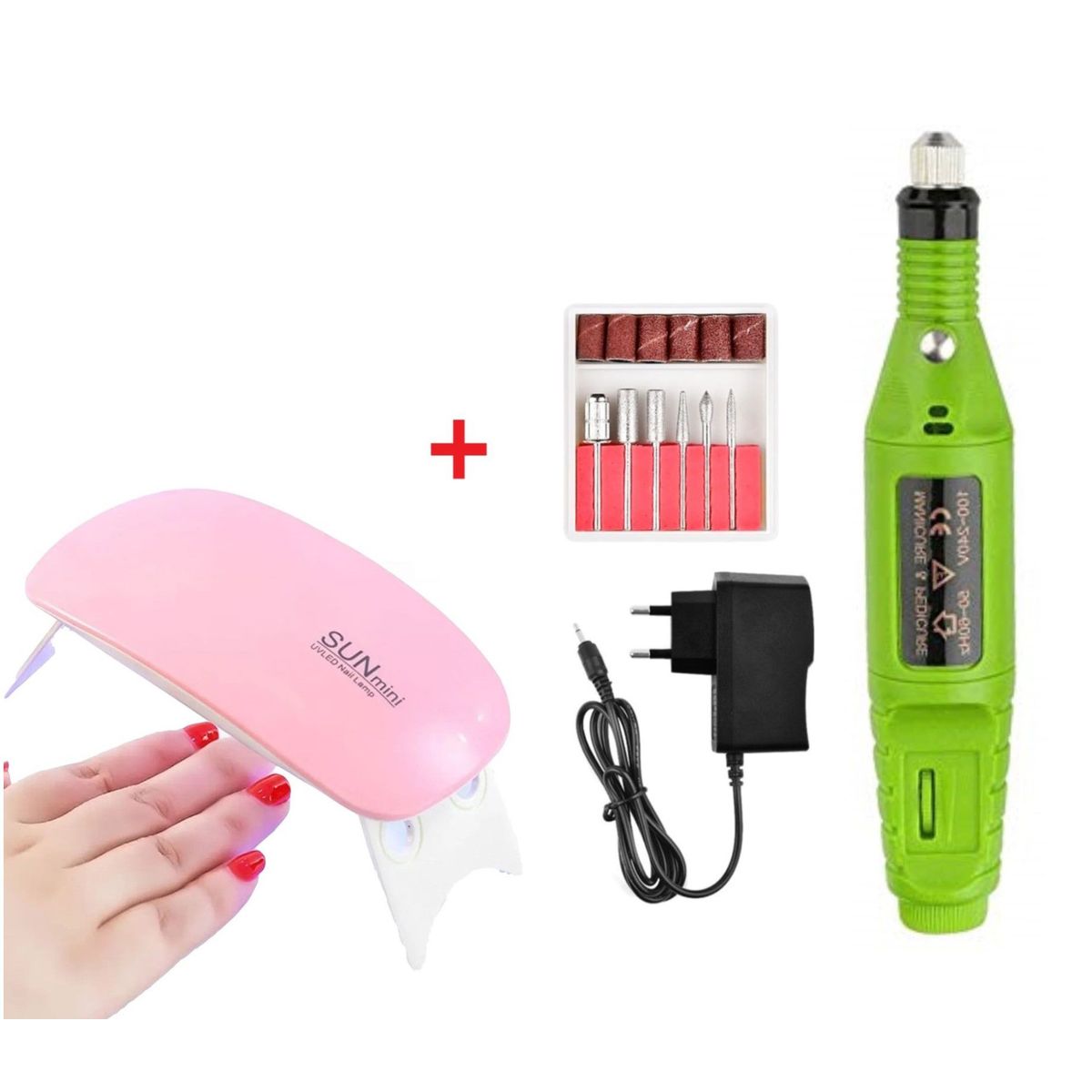 GENERICO - Pulidor De Uñas Electrico con Lampara Secadora De Uñas