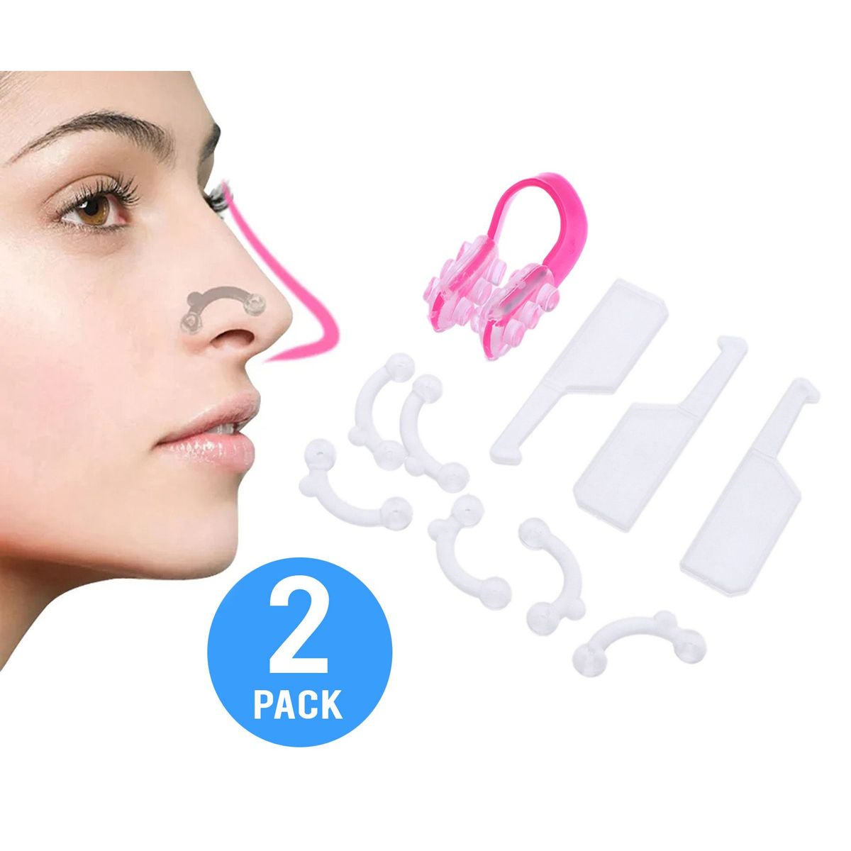 GENERICO - corrector de nariz Y Punta Delgada  invisible 2 set