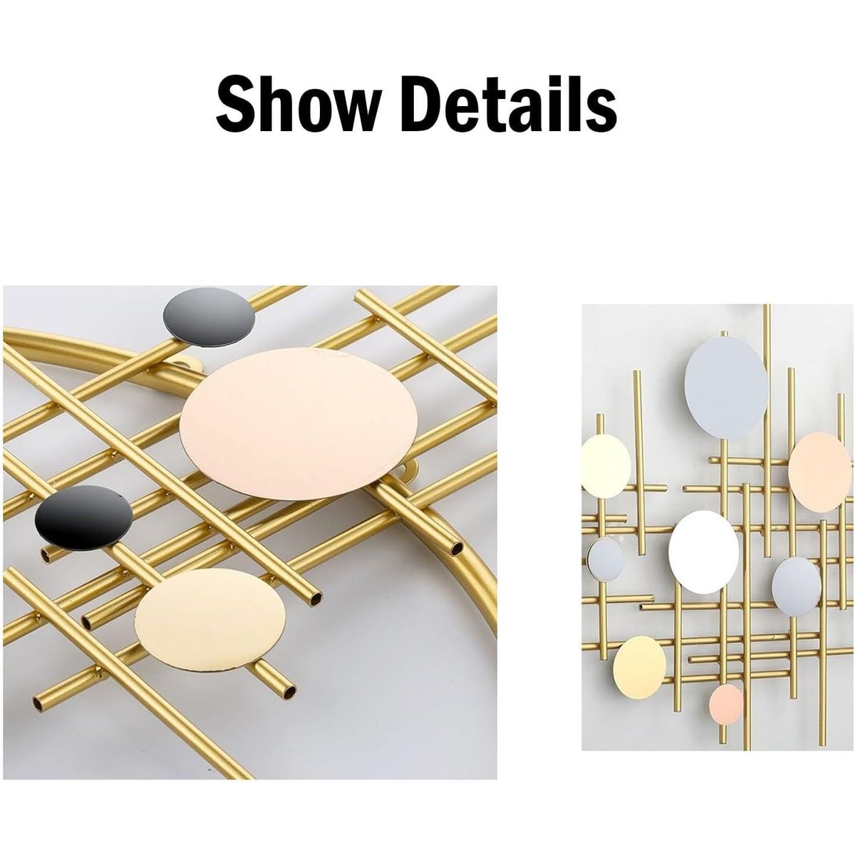 GENERICO - Adorno De Pared Decoración Arte Moderno Colgante Metalico Nórdico Elegante