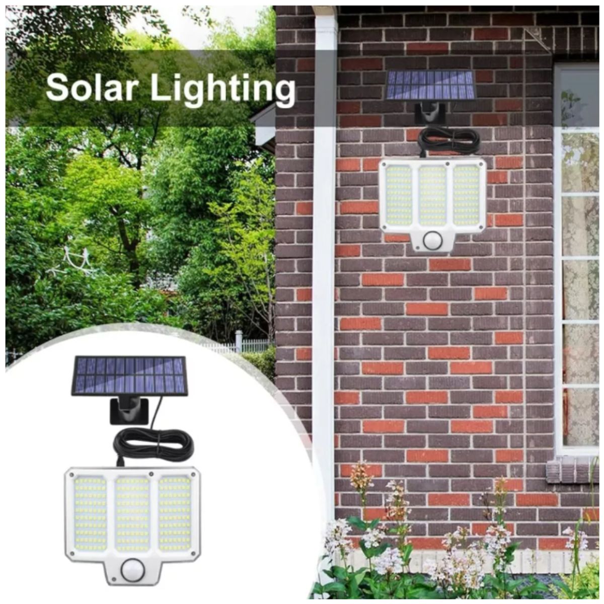 INSPIRA MARKET - Lampara Panel LED solar para exteriores