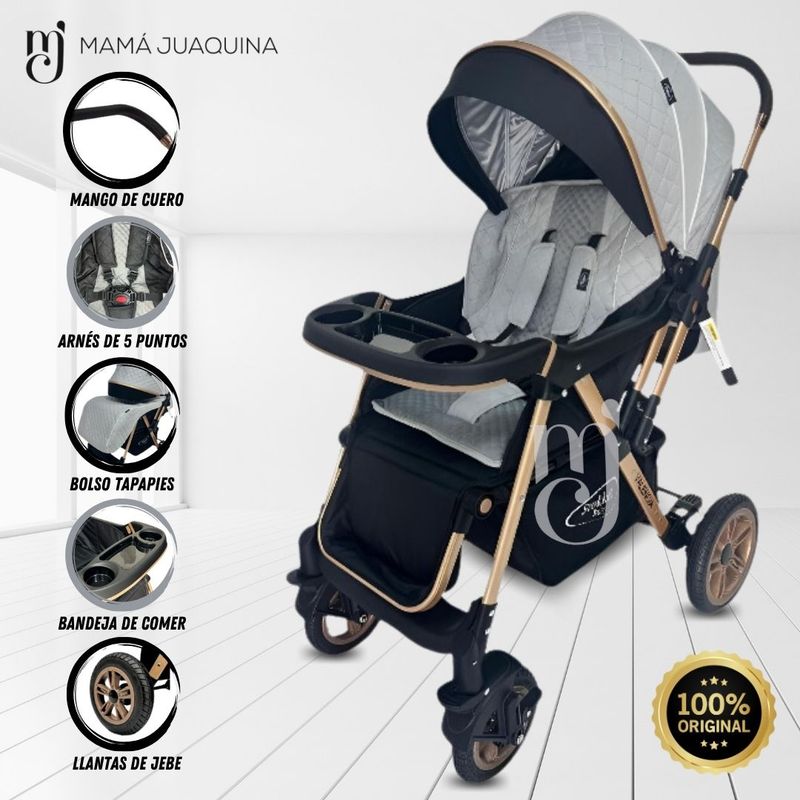 BABY - Coche Cuna de Lujo «BELLA BLISS» Gray