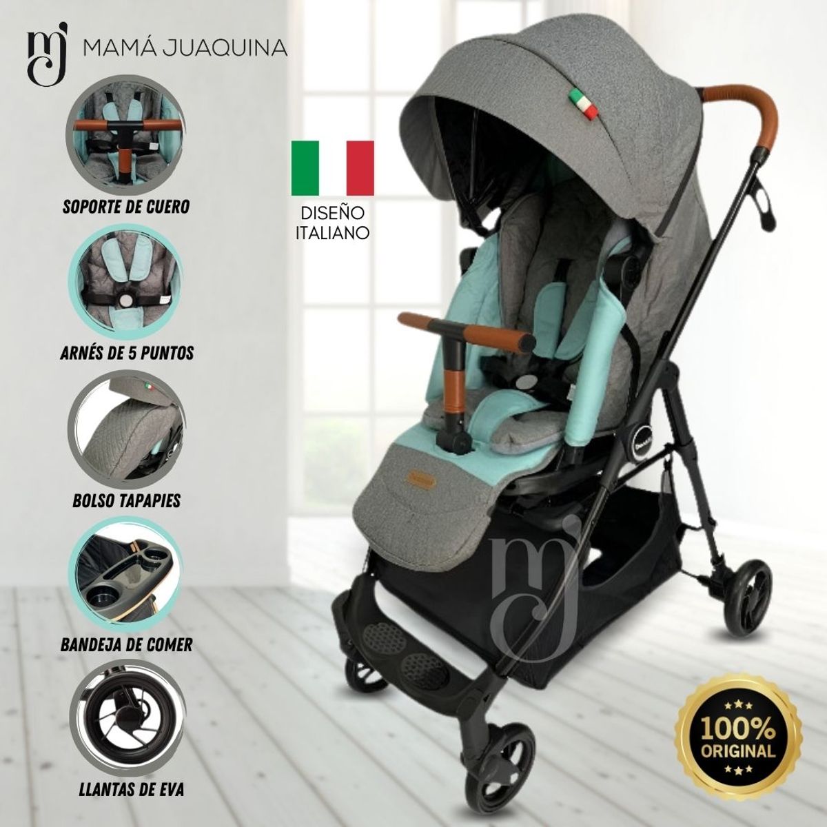 Baby - Coche Cuna de Lujo «FELICI AMORE» Gray