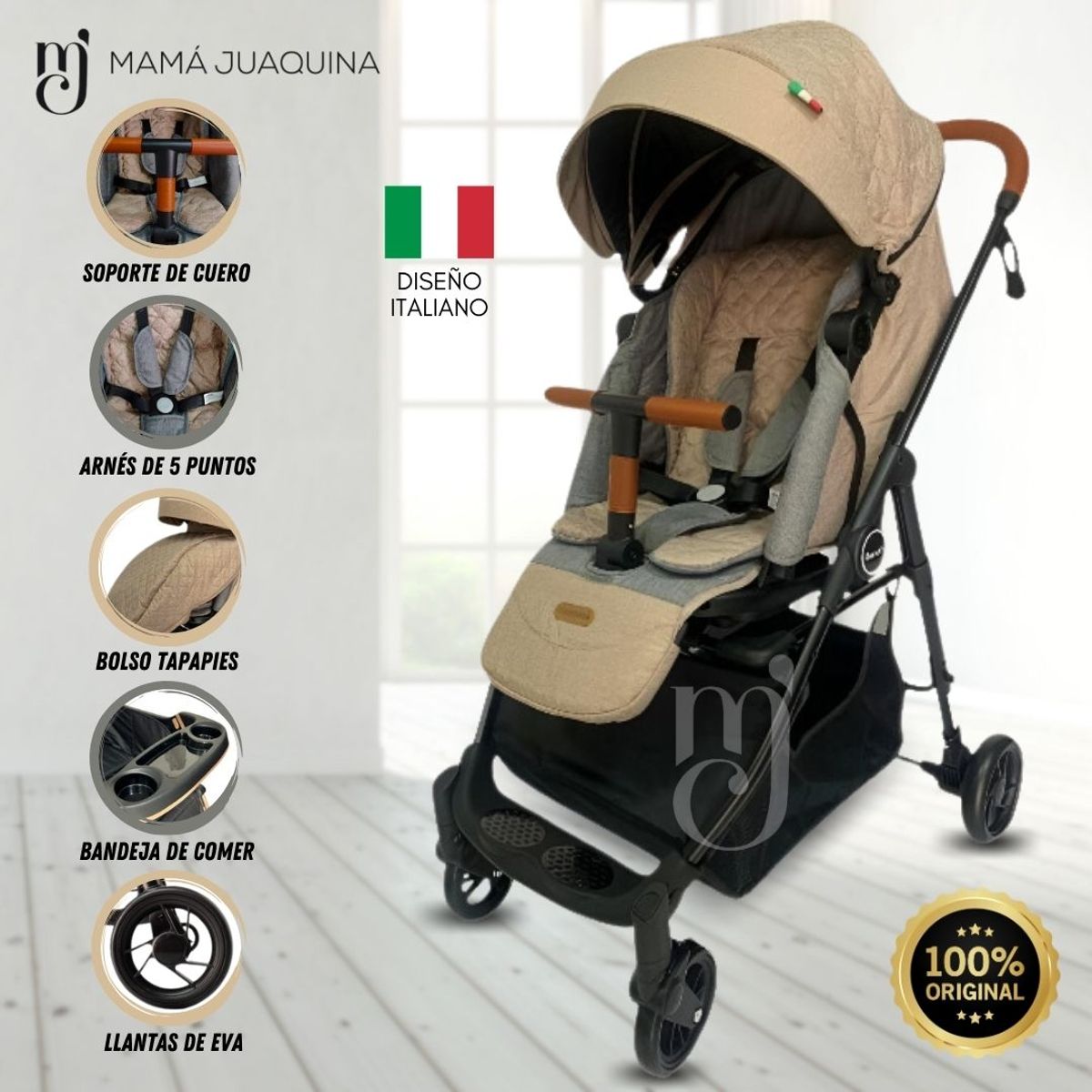 BABY - Coche Cuna de Lujo «FELICI AMORE» Beige