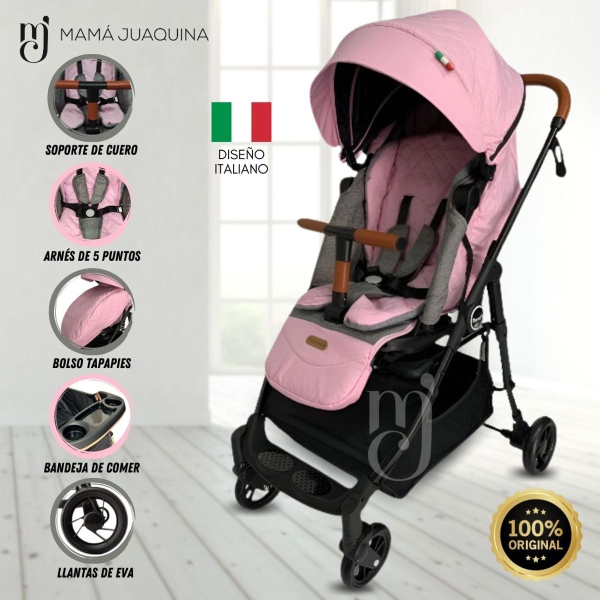 BABY - Coche Cuna de Lujo «FELICI AMORE» Pink