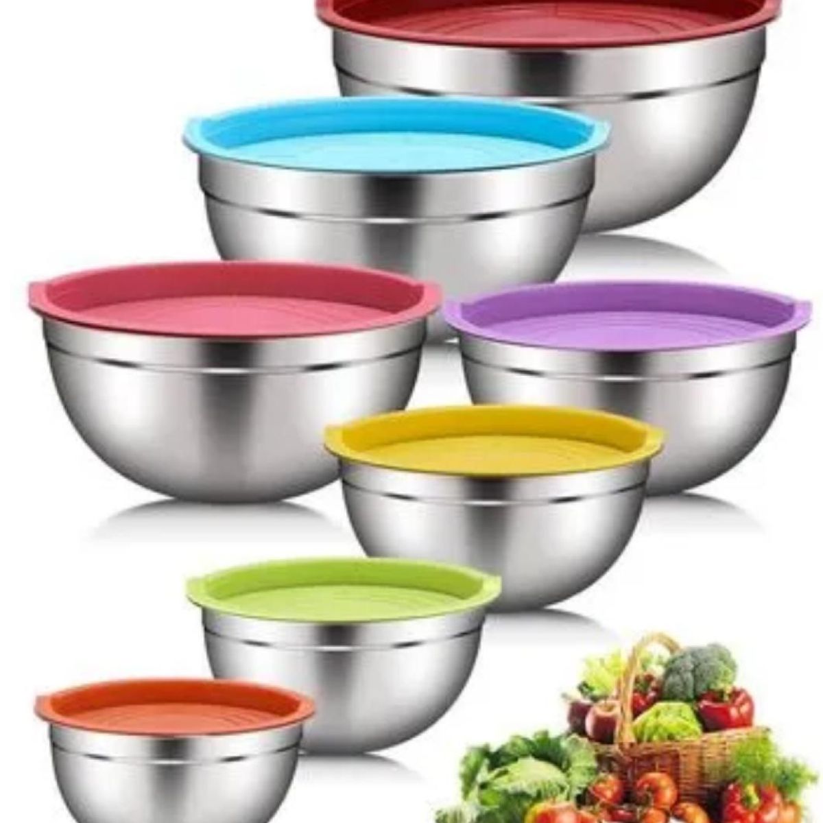 UNIVERSAL - Juego De Ensaladera Bowl Acero Inoxidable 7 PZ