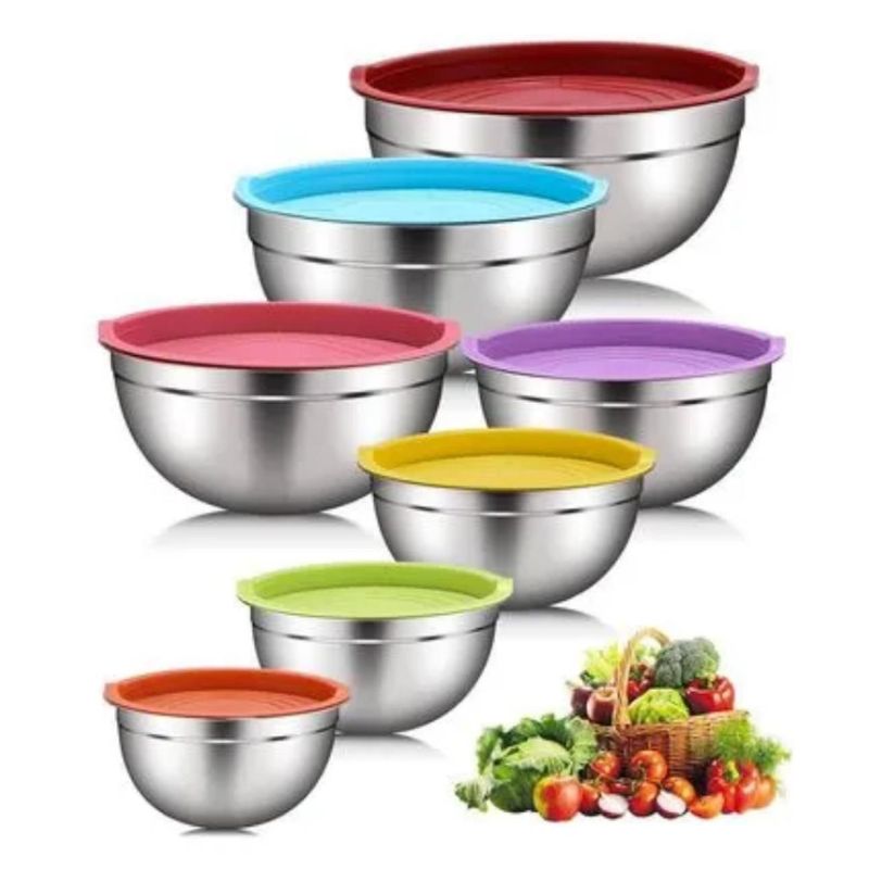 UNIVERSAL - Juego De Ensaladera Bowl Acero Inoxidable 7 PZ