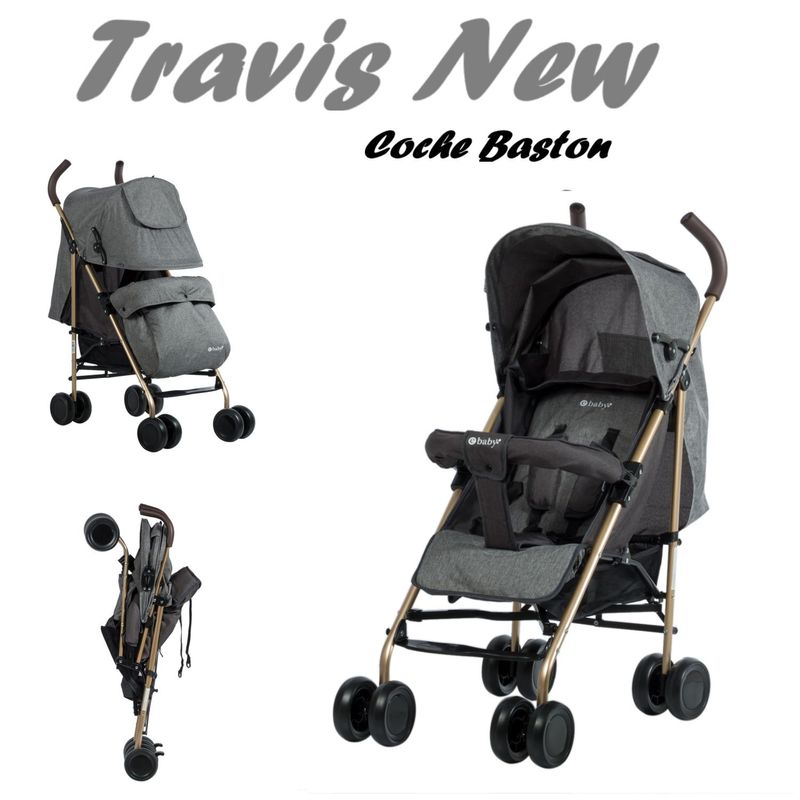EBABY - Coche De Paseo Baston Reclinable Travis Para Bebes - Plomo
