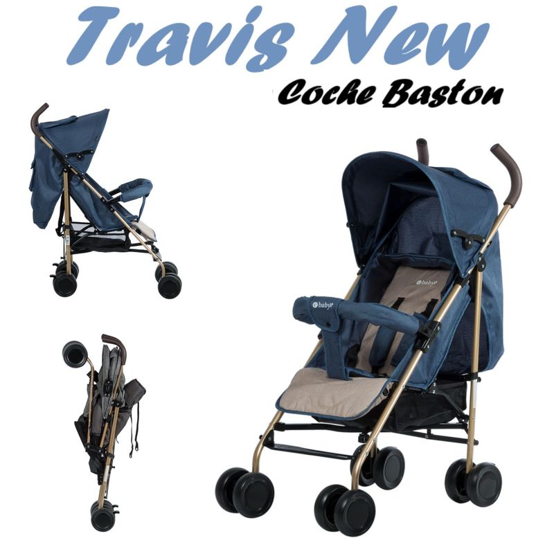 EBABY - Coche De Paseo Baston Reclinable Travis Para Bebes - Azul