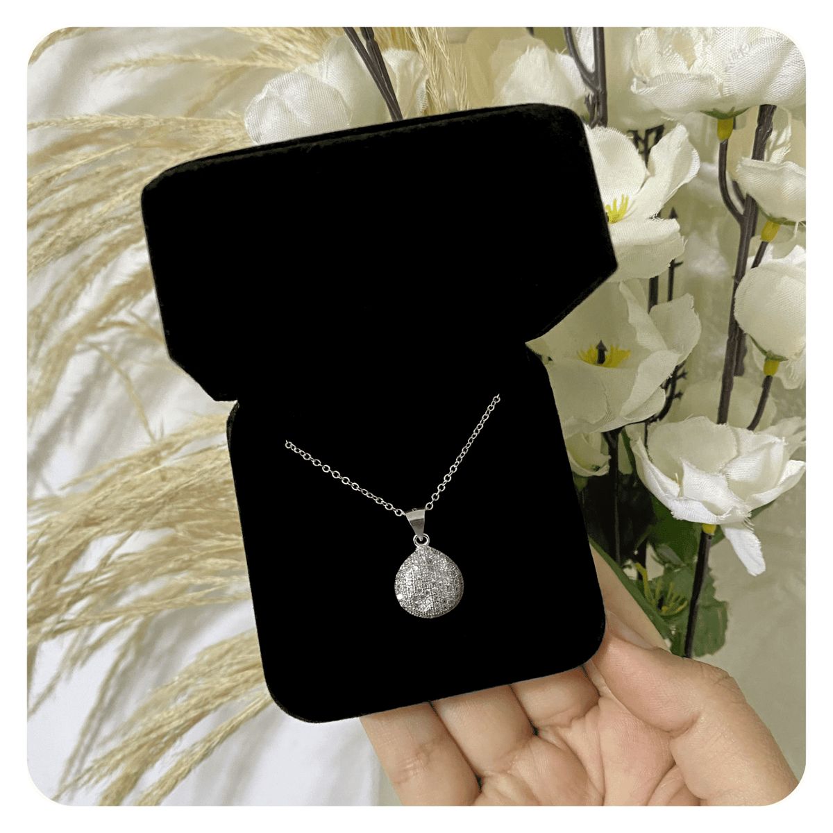 GENERICO - Set Mujer Pack Aretes Collar Cristales Blancos Plata 925