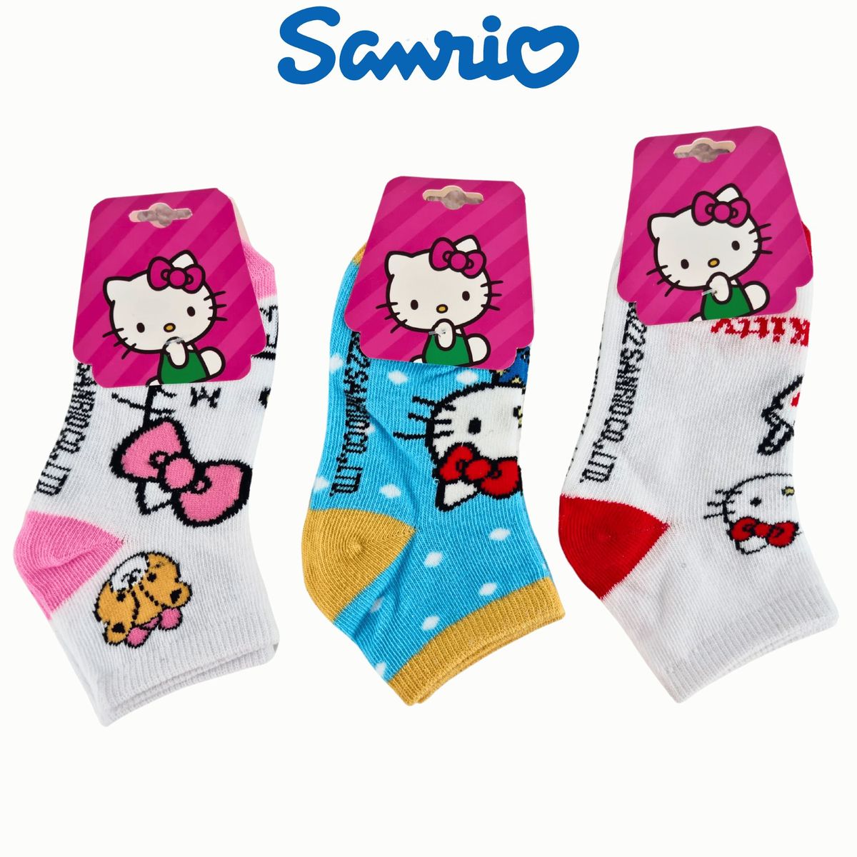 SANRIO - Pack 3 Medias Sanrio Talla 24 a 28 - HELLO KITTY
