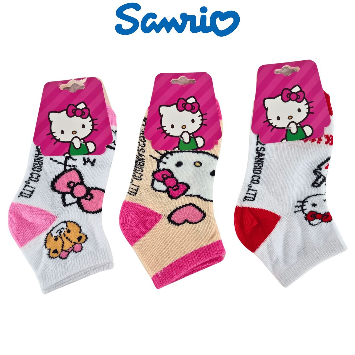 SANRIO - Pack 3 Medias Sanrio Talla 24 a 28 - HELLO KITTY