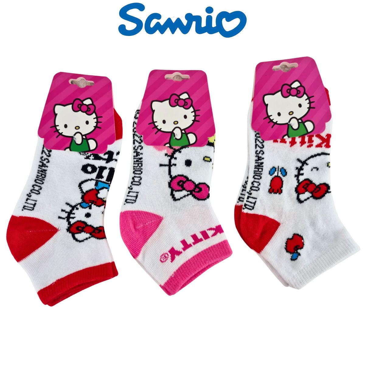 SANRIO - Pack 3 Medias Sanrio Talla 24 a 28 - HELLO KITTY