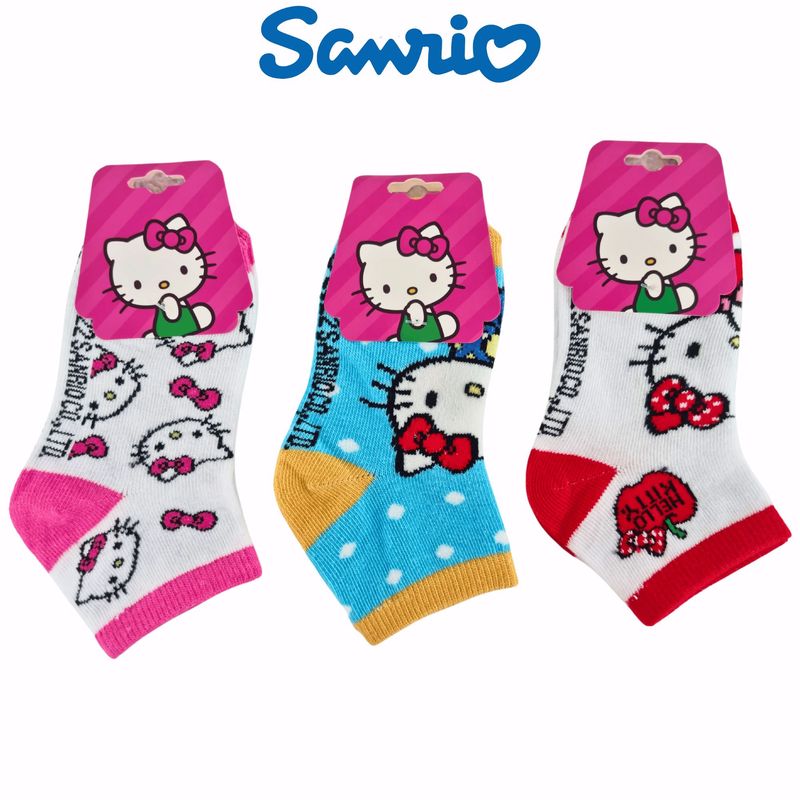 SANRIO - Pack 3 Medias Sanrio Talla 24 a 28 - HELLO KITTY