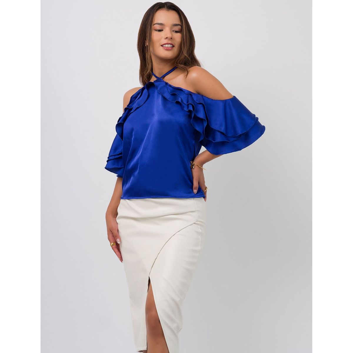 DOLCATTA - Blusa Marbelle - Blue Color - Dolcatta