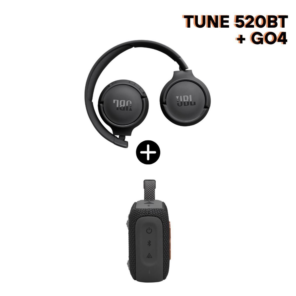 JBL - Super Pack de Audio Jbl Tune 520bt hasta 57 hras + Jbl Go4 IP67 – Negro
