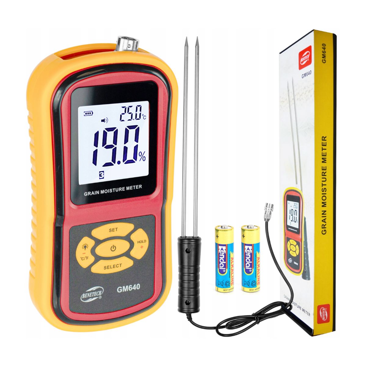 BENETECH - Medidor de Humedad y Temperatura de Granos - BENETECH GM640