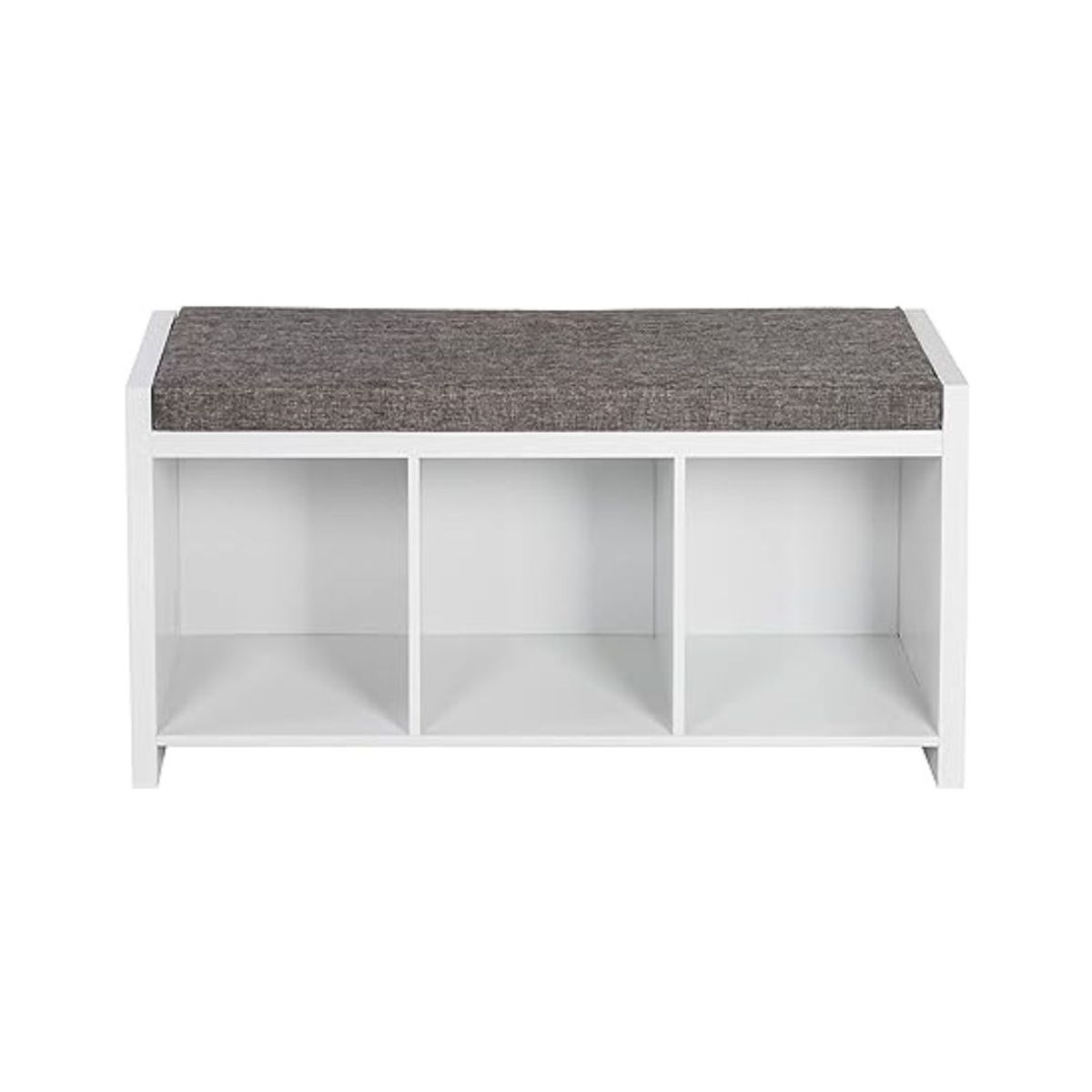 GENERICO - Banco organizador con zapatero en blanco y cojín para asiento