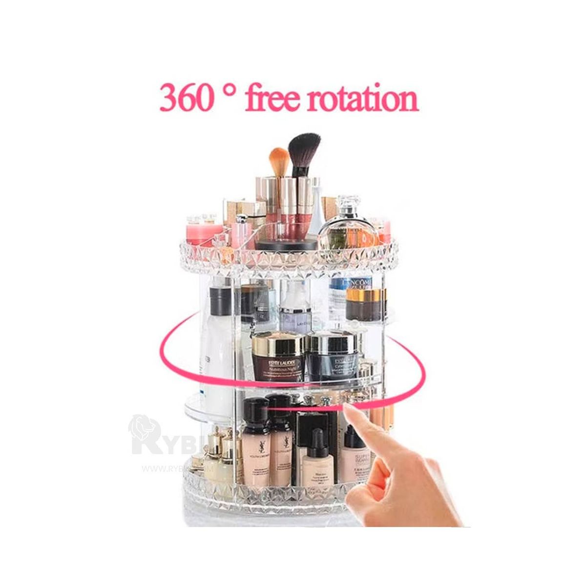 GENERICO - Organizador De Cosméticos Acrílico Giratorio 360