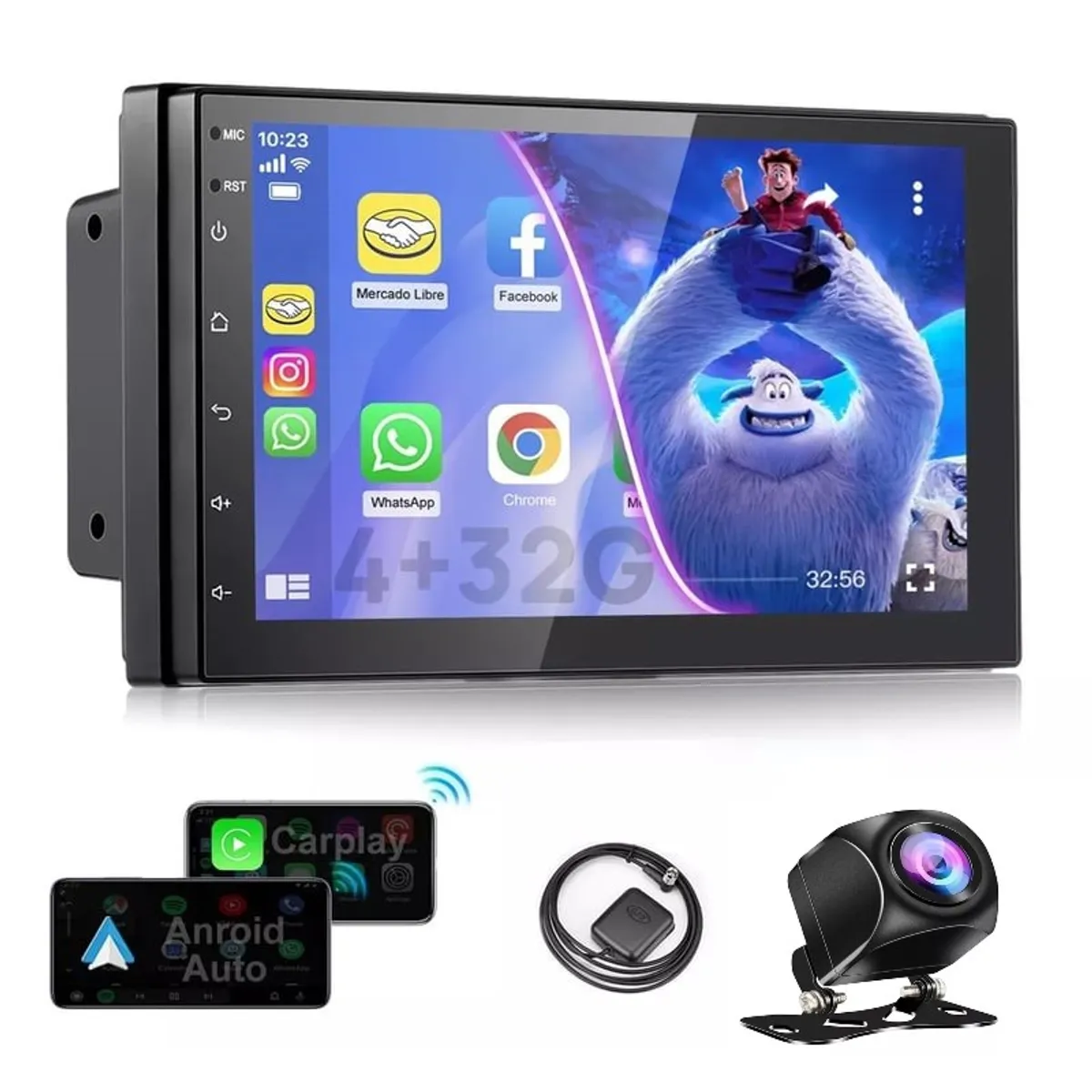 GENERICO - Autoradio Carplay 7 Pulgadas Android 2+64GB Gps Wifi