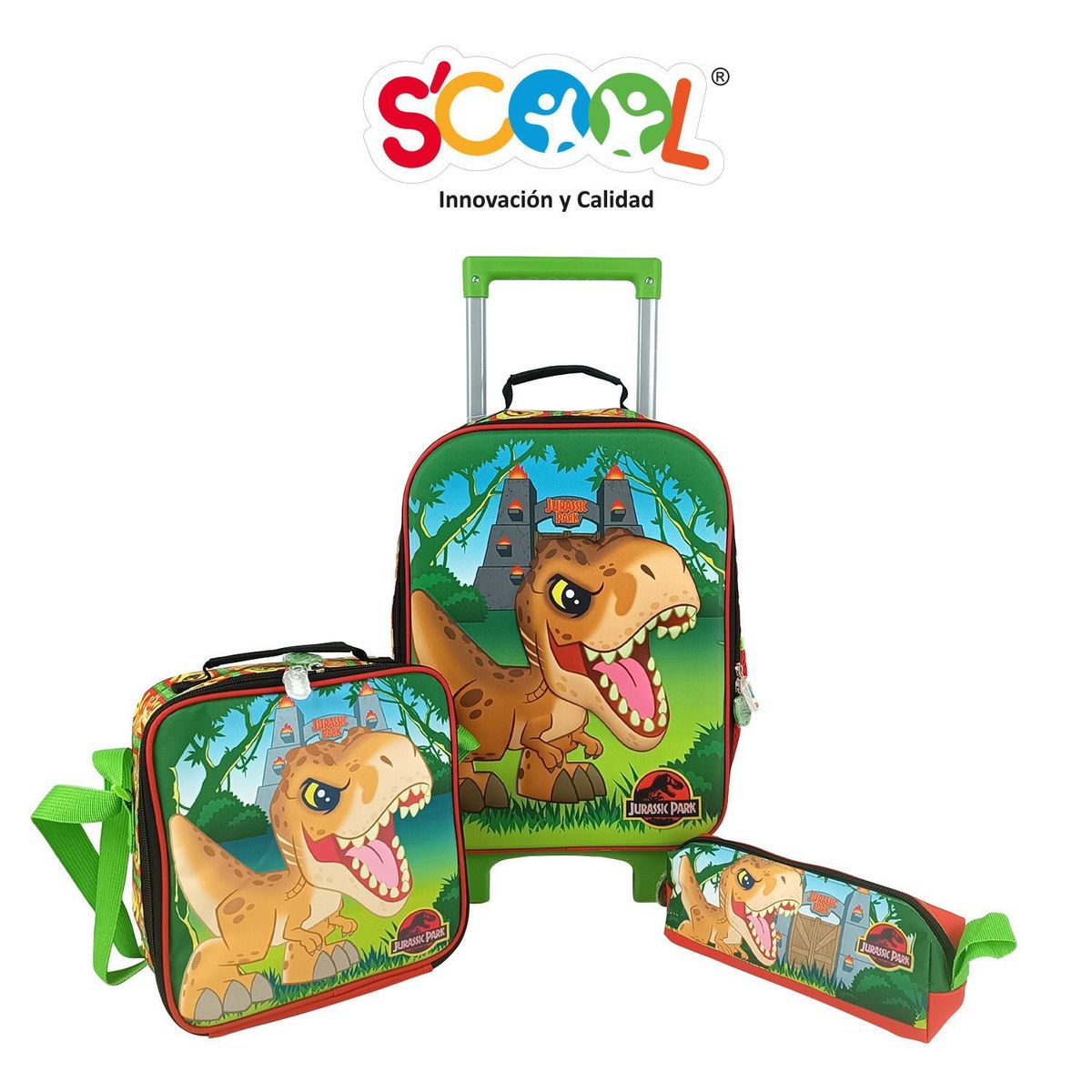 SCOOL - MALETA SET SCOOL KOMBAT 3D MED JURASSIC