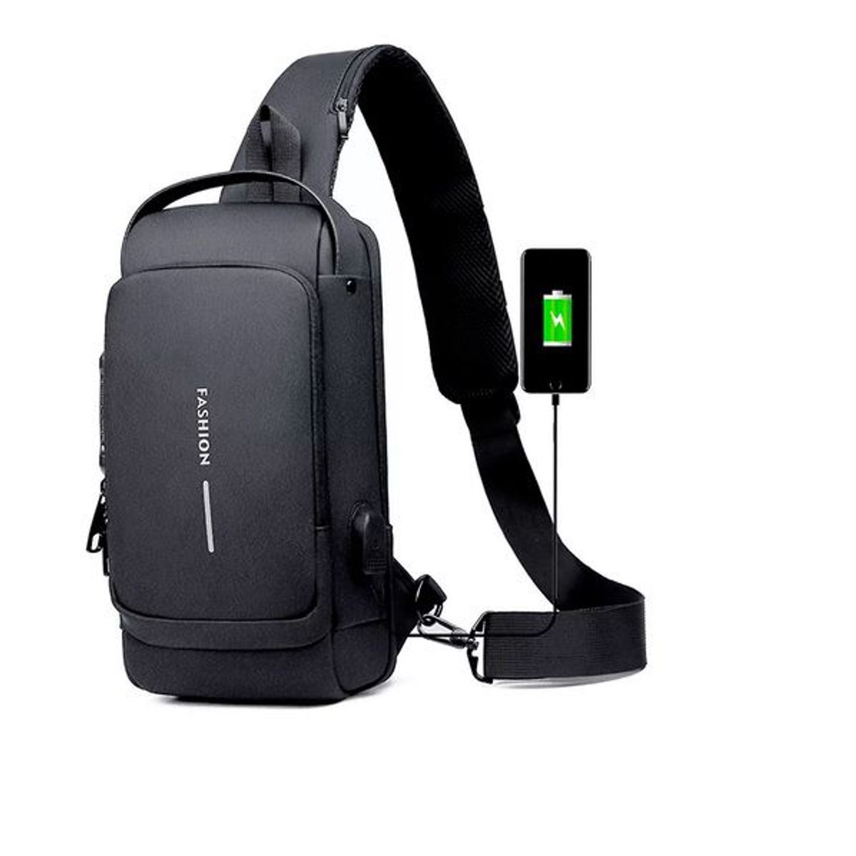 ITELSISTEM - Morral Antirrobo Impermeable Usb Pechera Itelsistem Hombre clave Negro