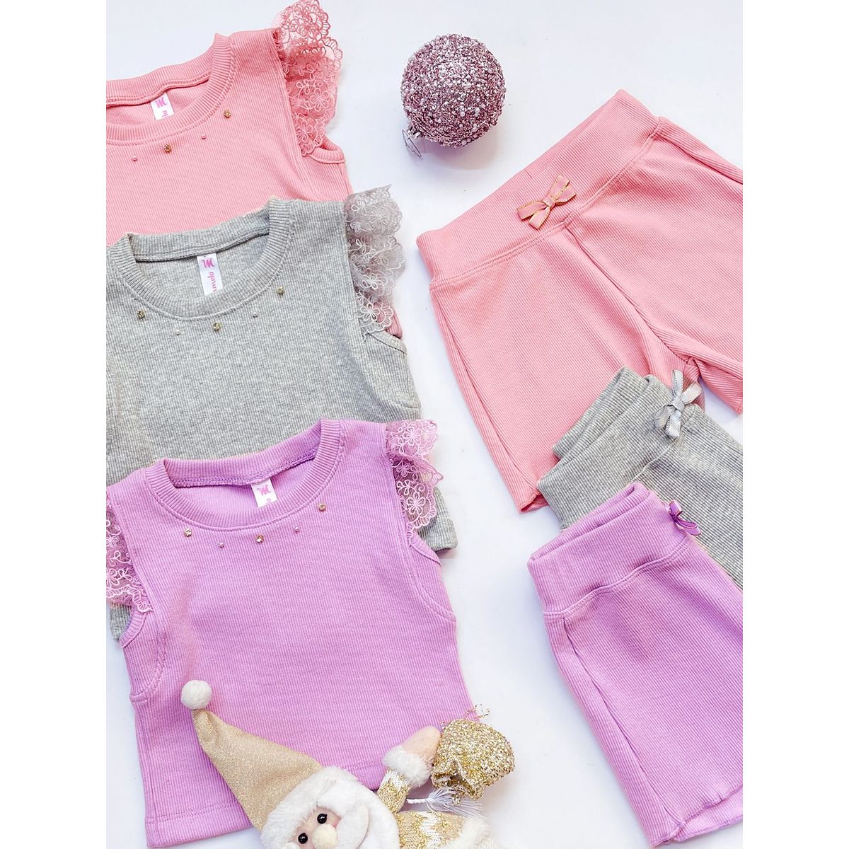 KIDS MASHMELO - Conjunto Rib de Bvd y Short para niña Kids Mashmelo