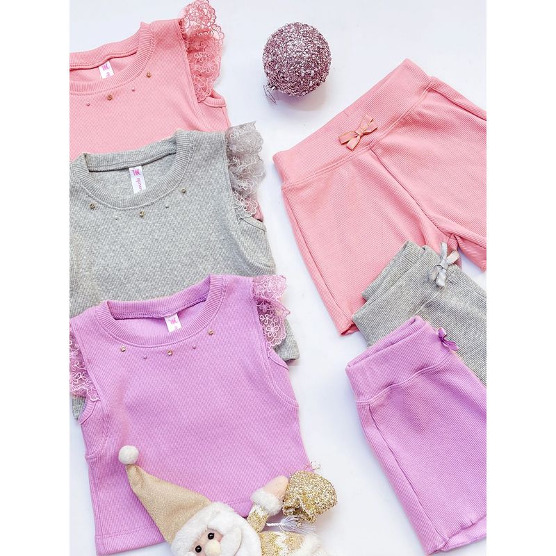 KIDS MASHMELO - Conjunto Rib de Bvd y Short para niña Kids Mashmelo