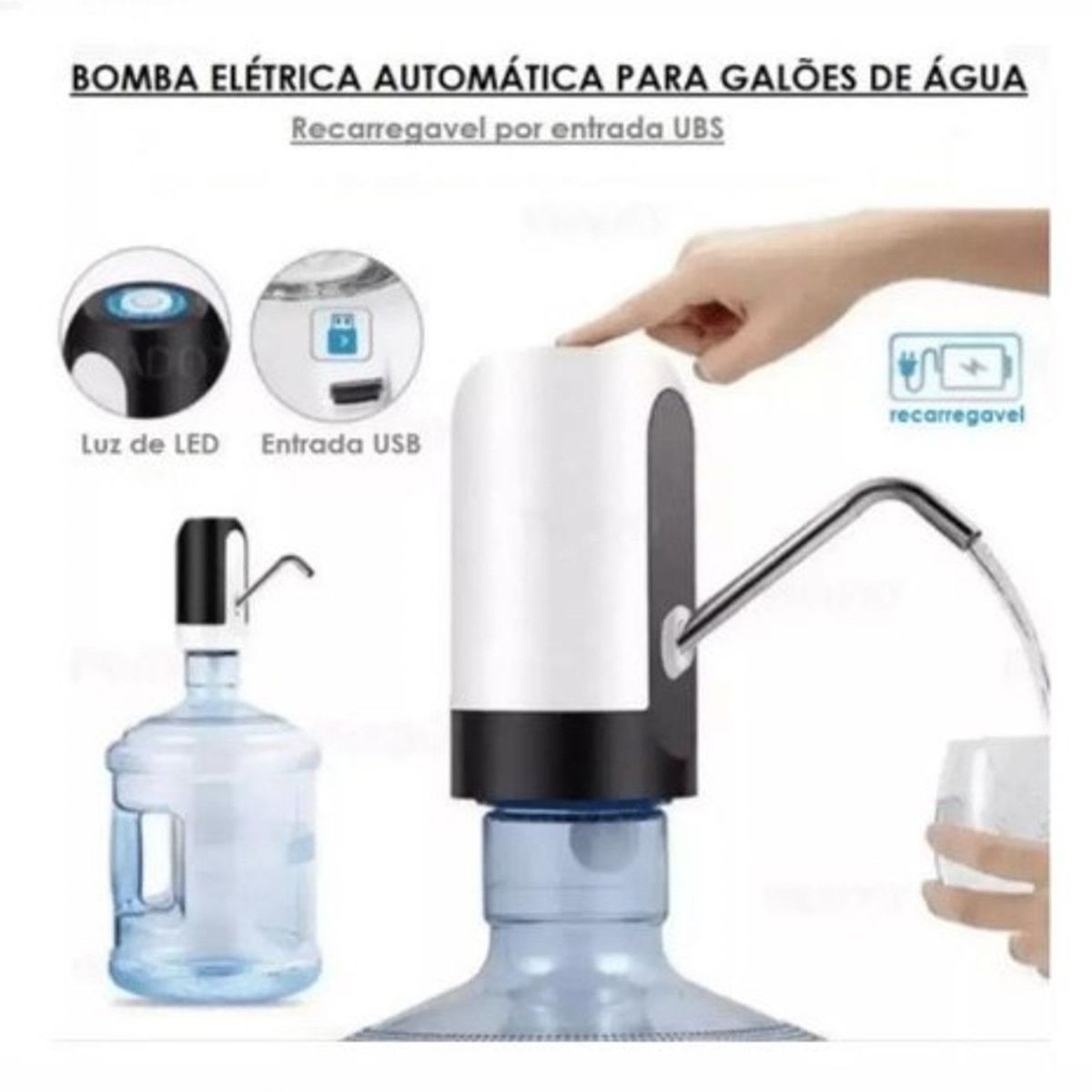 GENERICO - Dispensador de Agua Automatica Recargable Mini Bomba de Agua