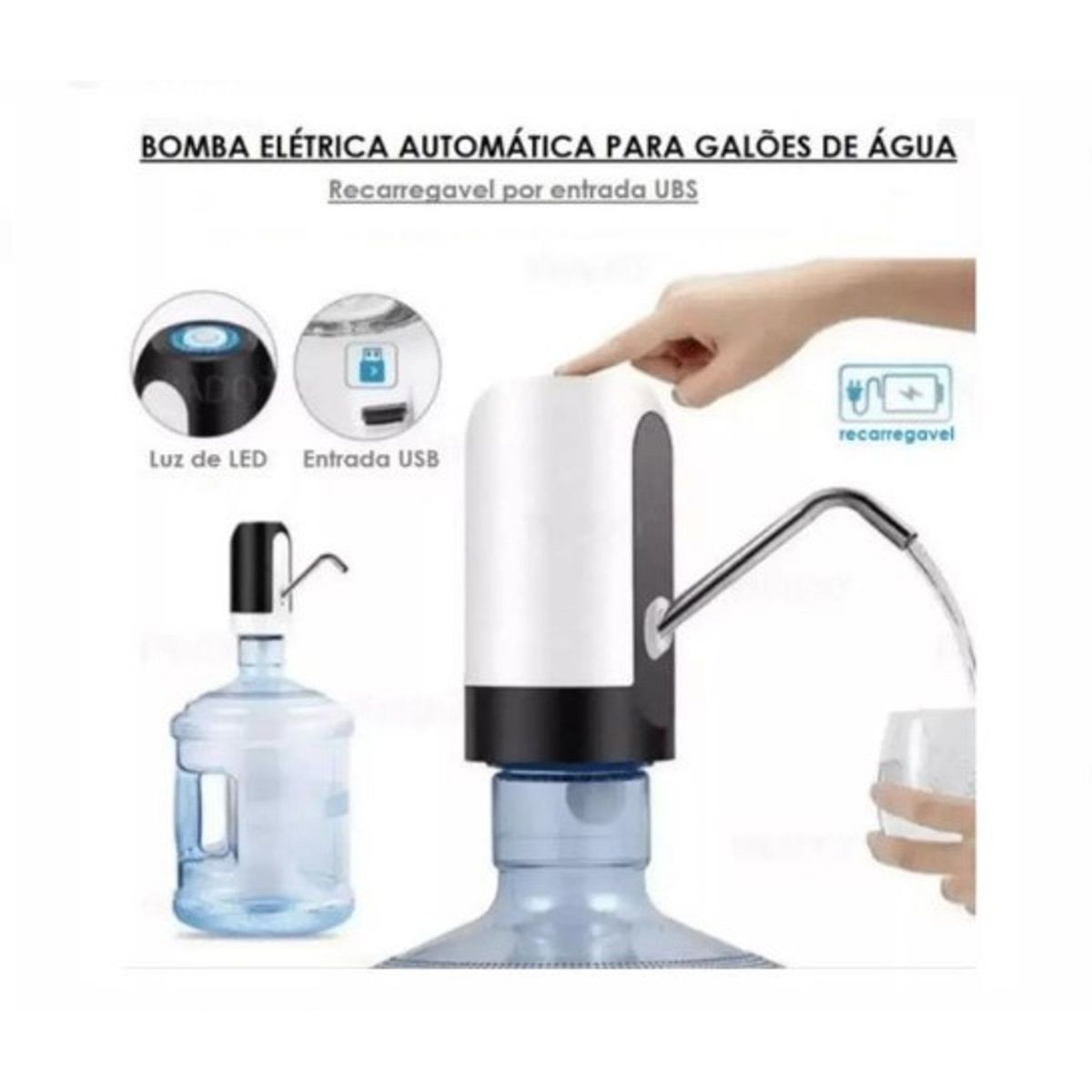 GENERICO - Dispensador de Agua Automatica Recargable Mini Bomba de Agua