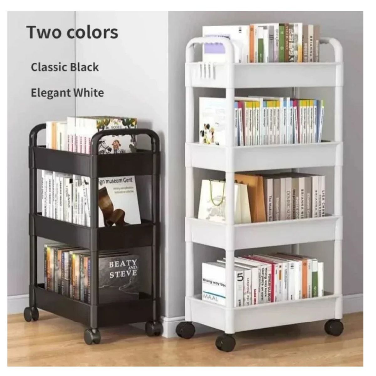 GENERICO - Carrito Organizador Multiusos 4 Niveles con Ruedas -Blanco