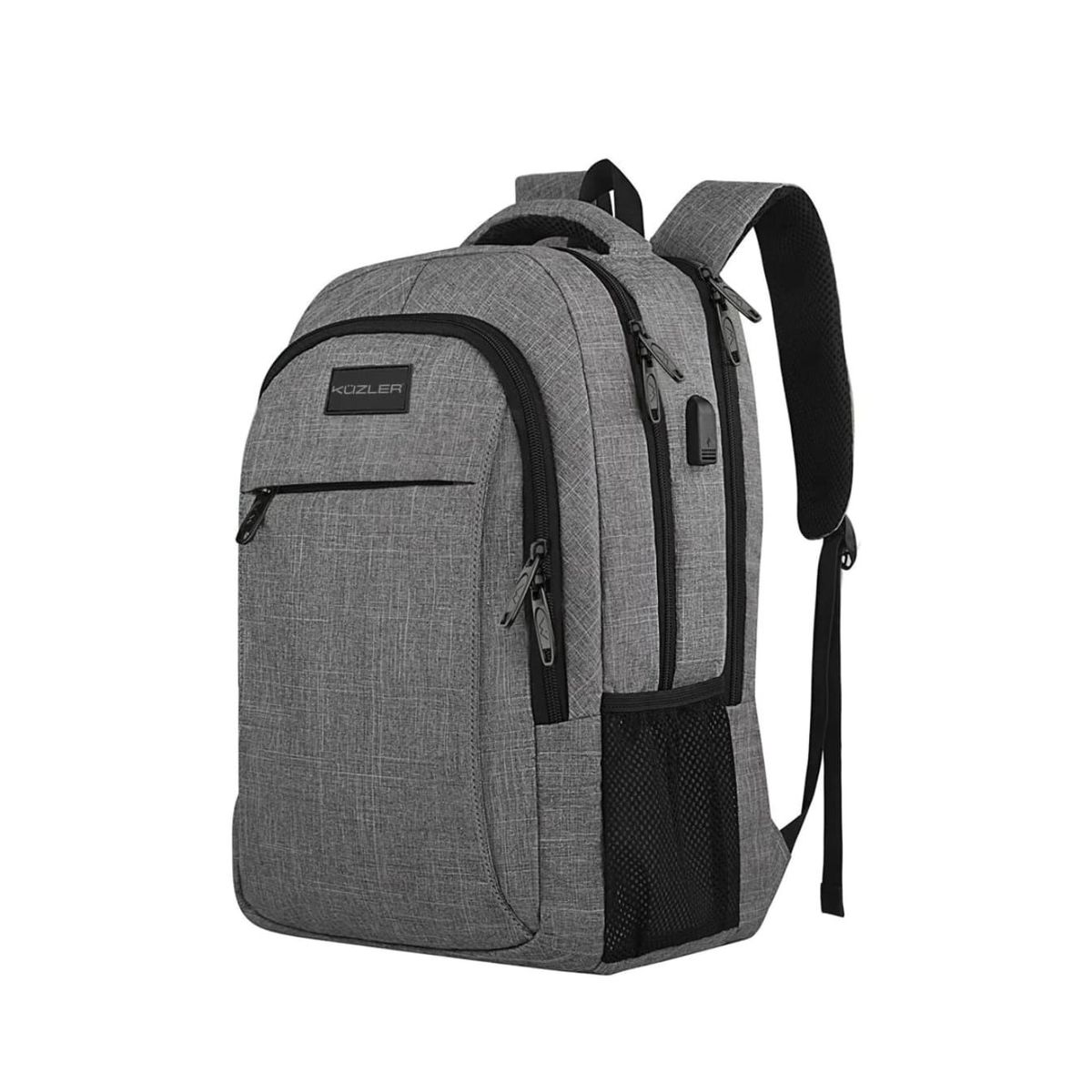 KUZLER - Mochila laptop 15.6 con cargador y bolsillo antirrobo