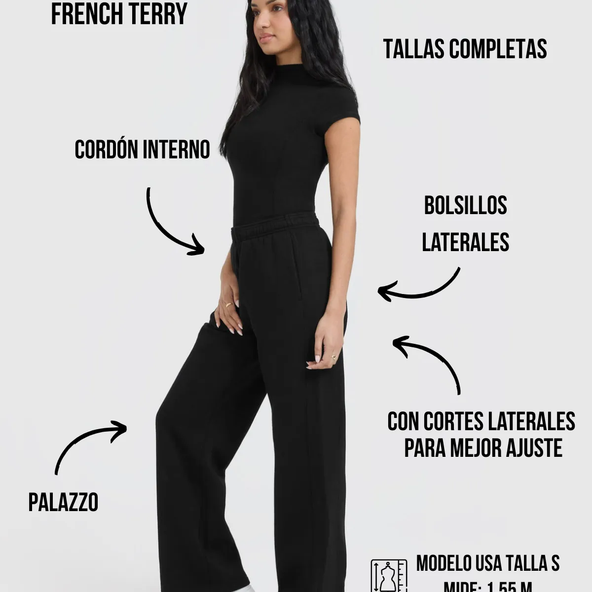 GENERICO - JOGGER OVERSIZE WIDE LEG MUJER - JOGGER MUJER - PANTALÓN DEPORTIVO