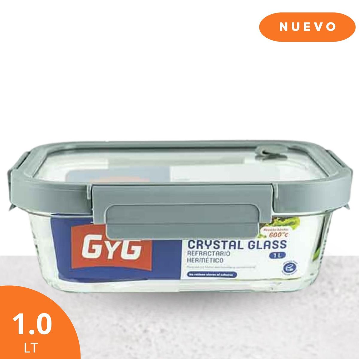 GENERICO - Taper Vidrio Rectangular 1 Lt Gyg